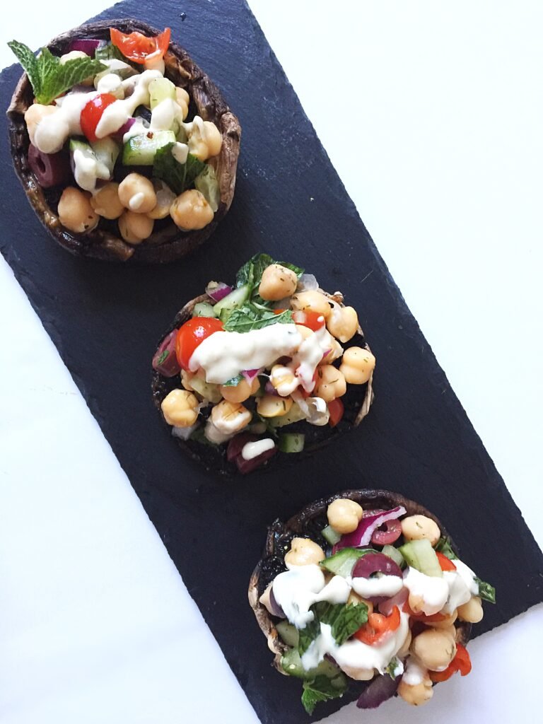 {Vegan + GF!} Mediterranean Stuffed Portobello Mushrooms – Whisk & Shout