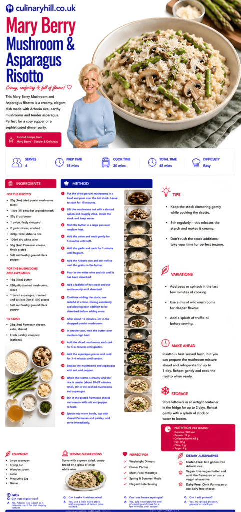 Mary Berry Mushroom & Asparagus Risotto