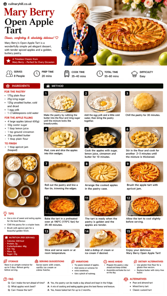 mary berry open apple tart