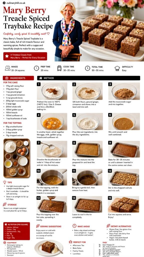 mary berry treacle spiced traybake recipe