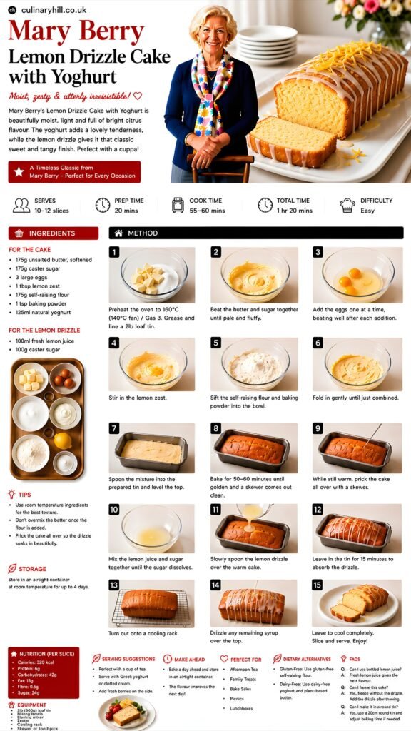mary berry lemon drizzle cake with yoghurt