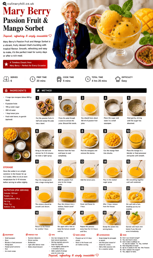 mary berry passion fruit and mango sorbet recipe