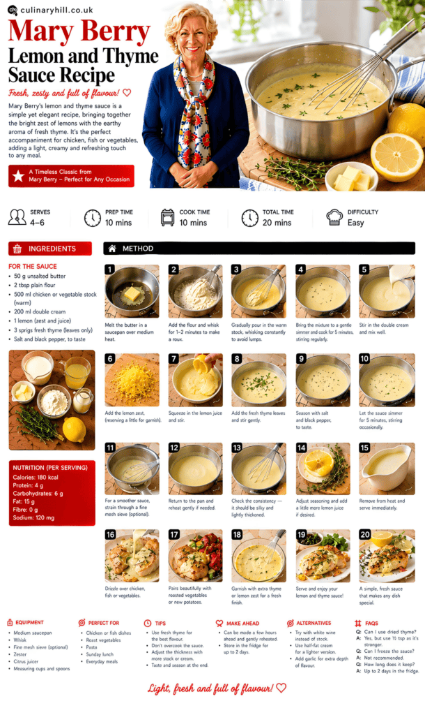 mary berry lemon and thyme sauce recipe