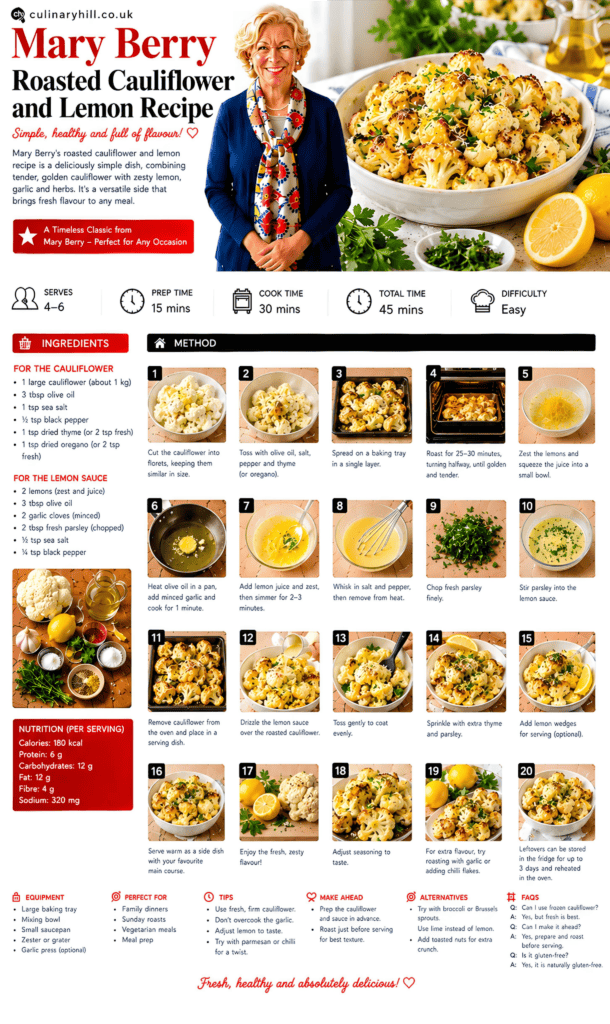 mary berry roasted cauliflower and lemon recipe